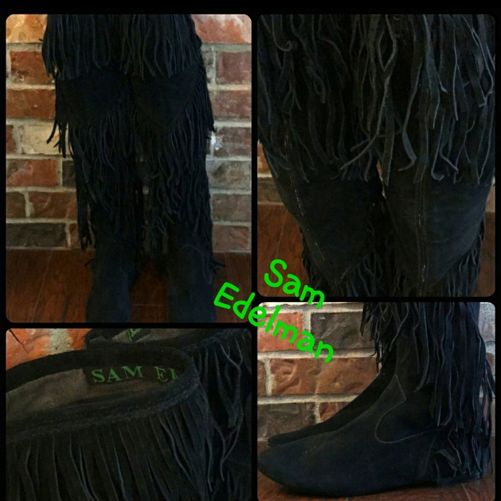 Sam Edelman Uri Over the Knee Fringe Boot